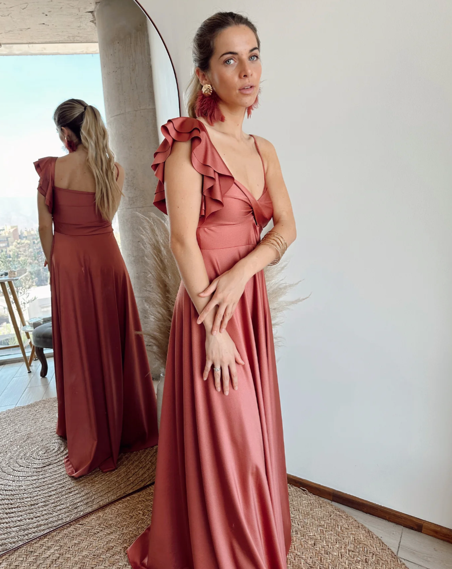 Vestido Largo rosa - Mi Placard