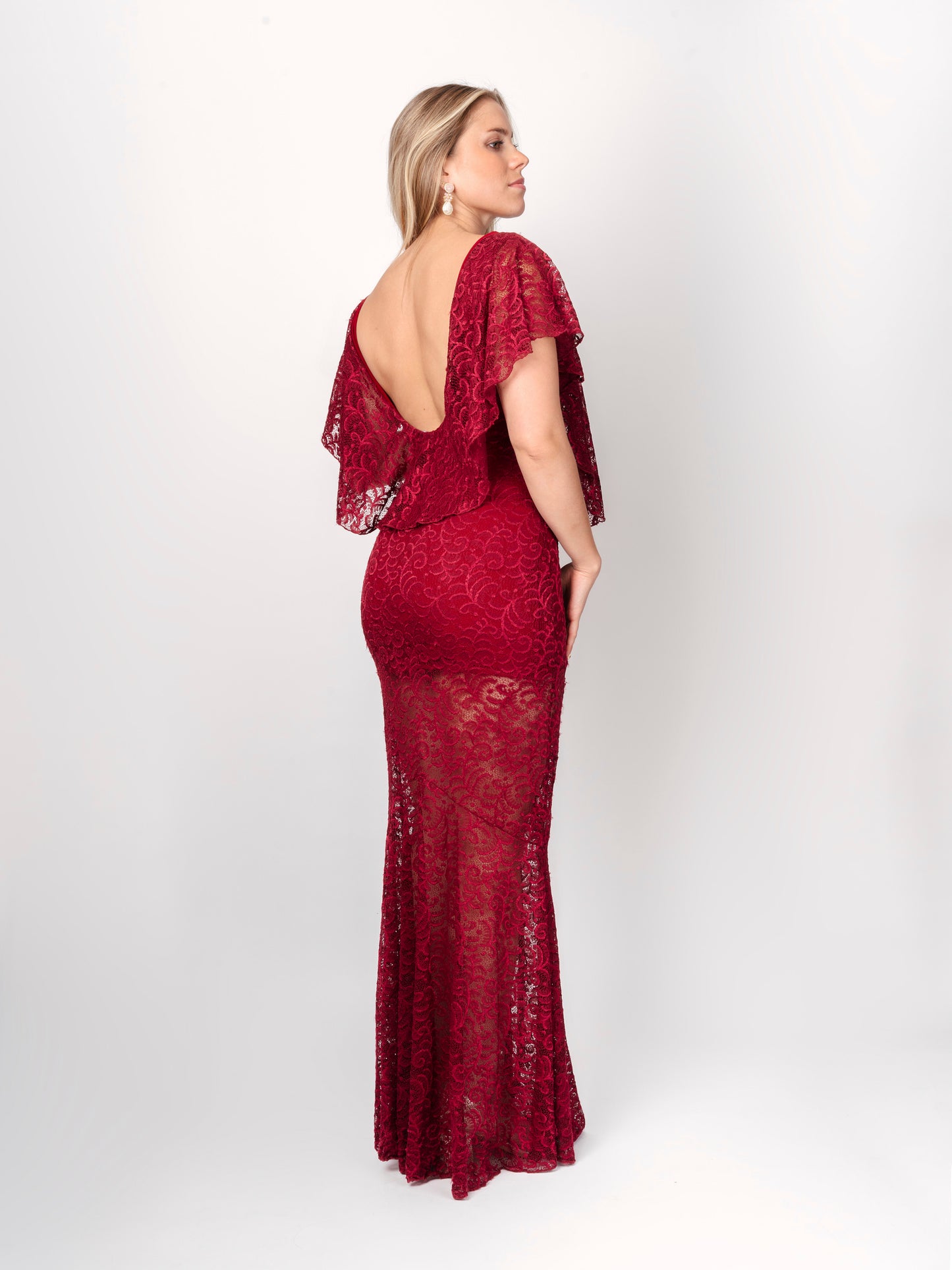 Vestido Largo Burdeo - De Afuera