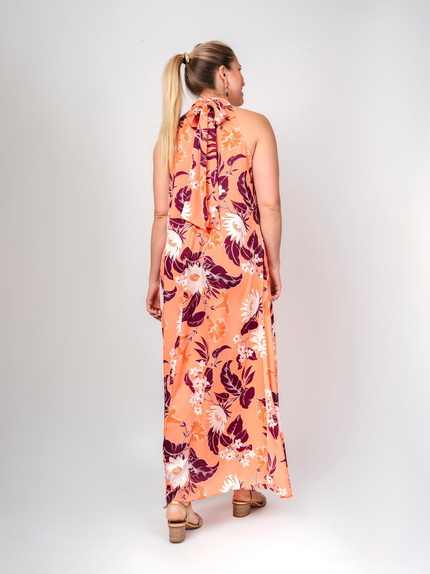 Vestido Largo Naranjo - Ann Taylor