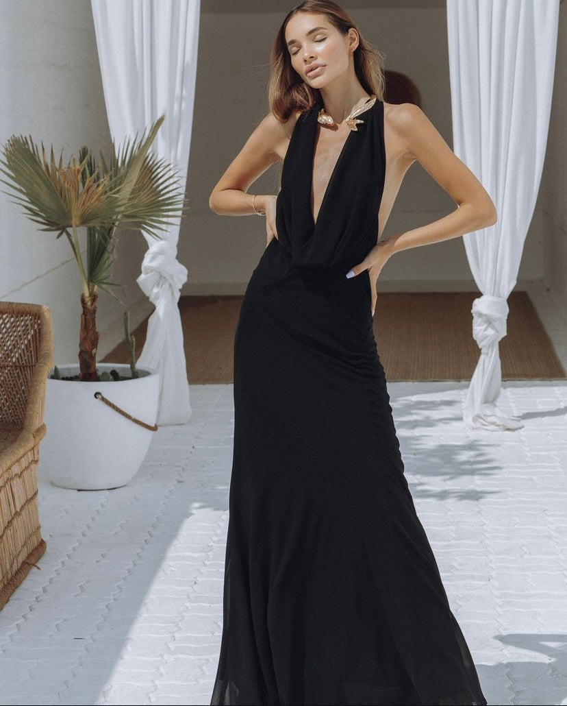 Vestido Largo Bita Negro - Chic Le Frique