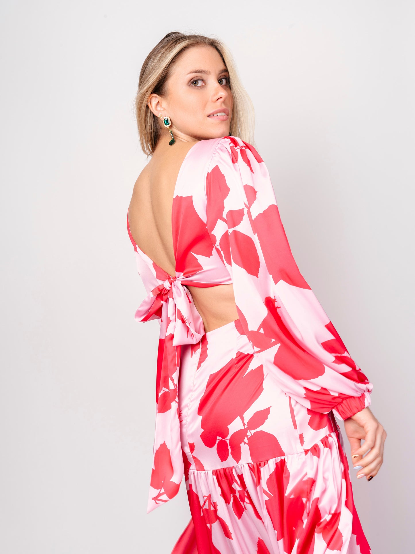 Vestido Largo Floral Manga Larga – Cocoota