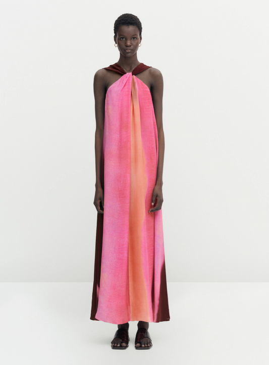 Vestido Largo fucsia - Massimo Dutti