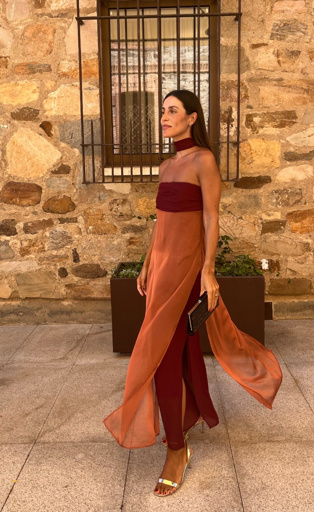 Vestido Midi burdeo