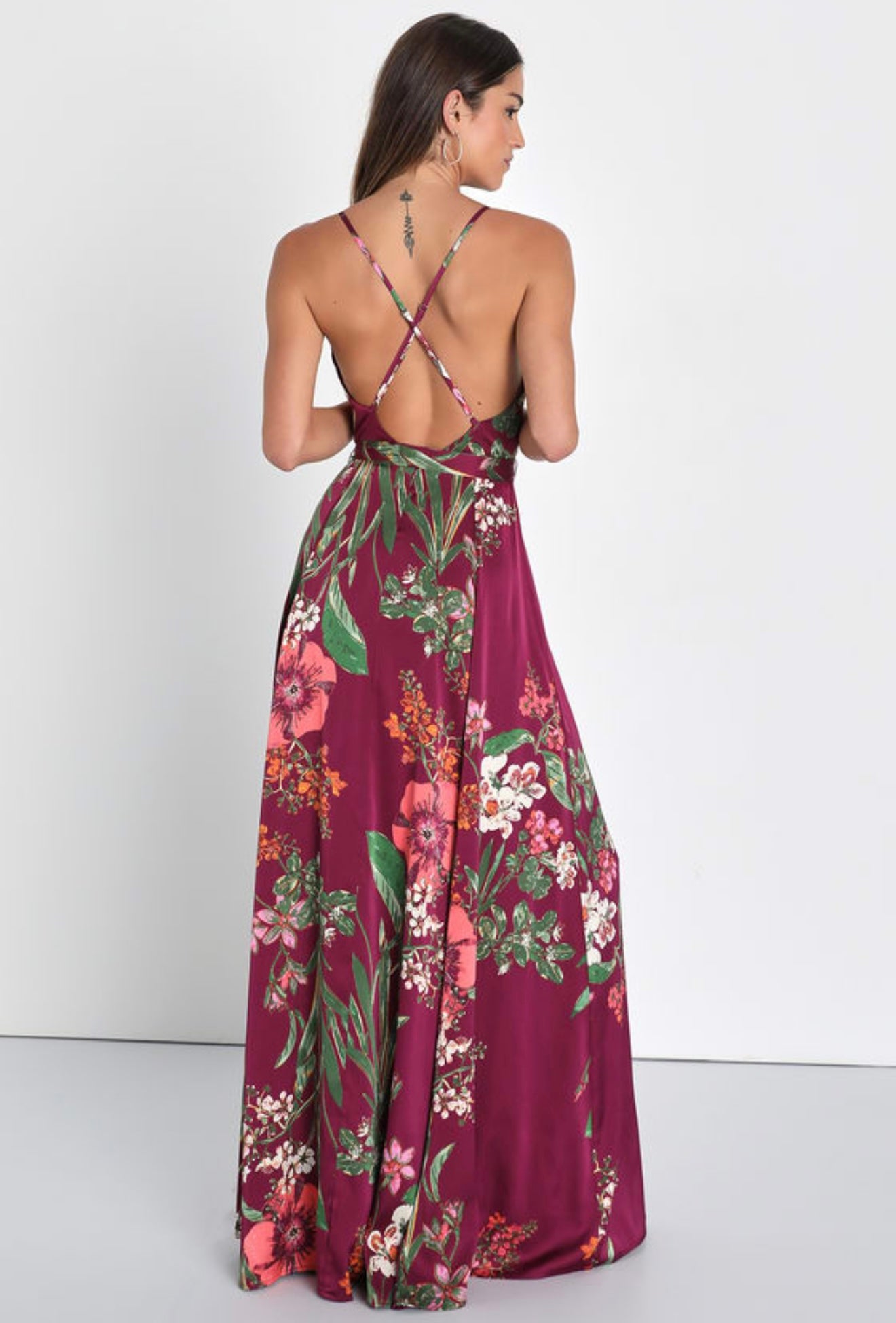 Vestido Largo Burdeo - Lulus
