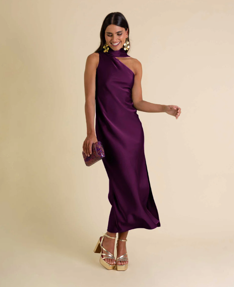 Vestido Midi Ciruela