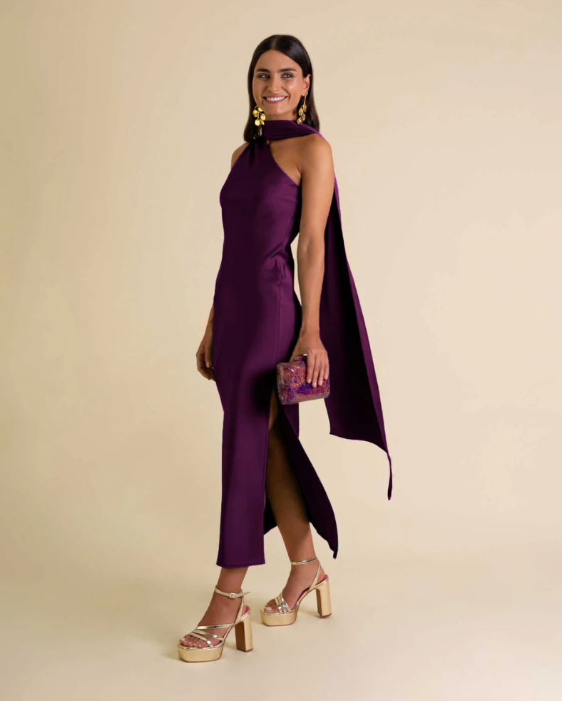 Vestido Midi Ciruela