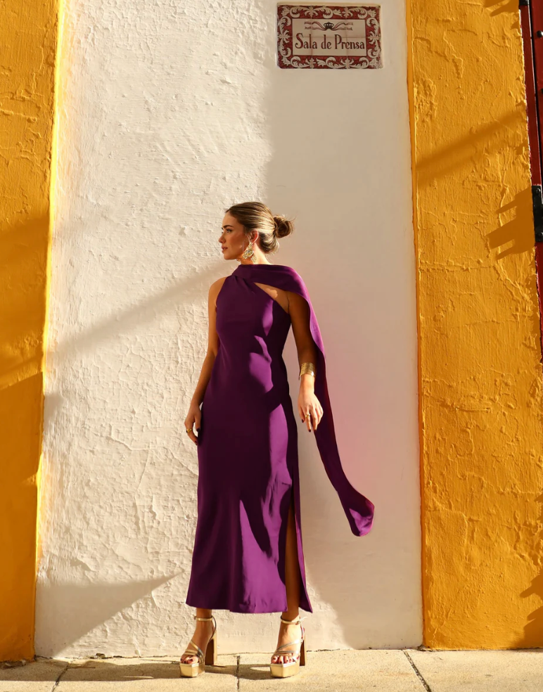 Vestido Midi Ciruela