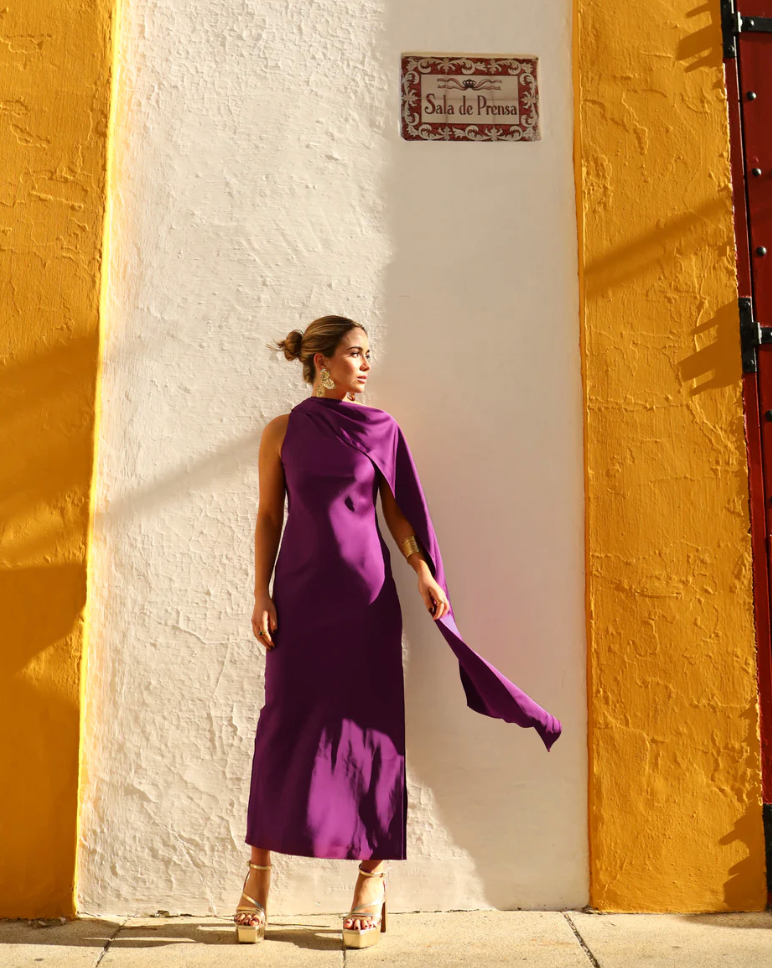 Vestido Midi Ciruela
