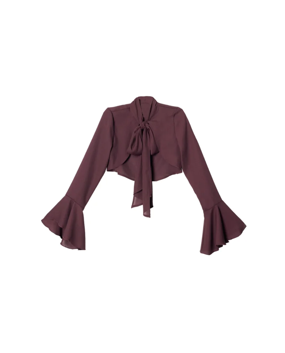 Chaqueta Mangas Gasa Ciruela