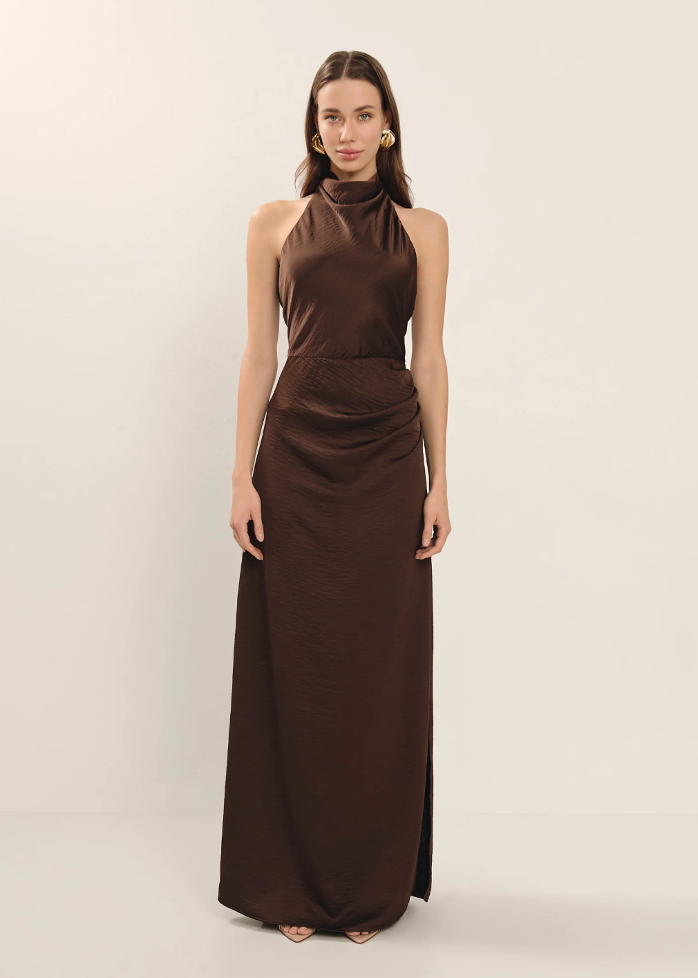 Vestido Largo Athena Marrón