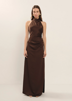 Vestido Largo Athena Marrón