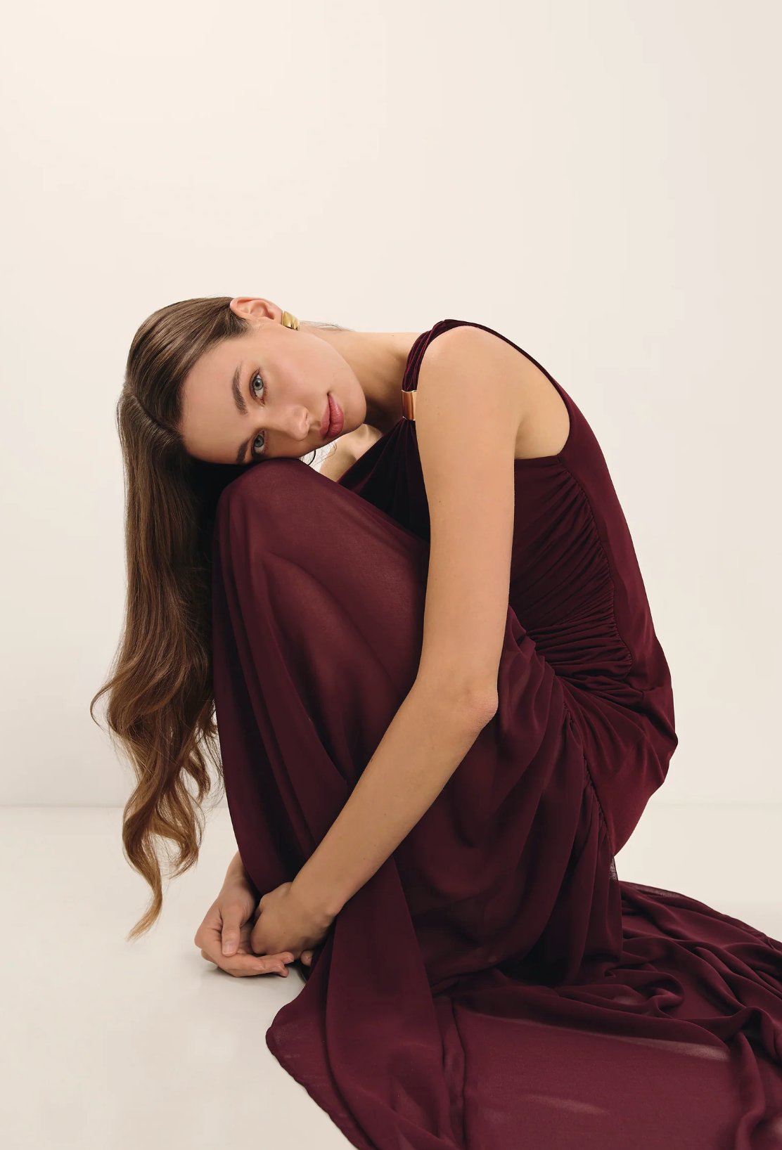 Vestido Largo Moscato Burgundy