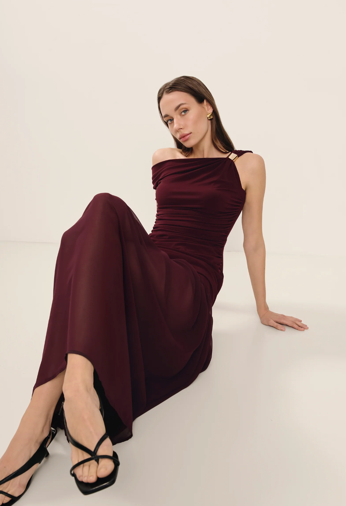 Vestido Largo Moscato Burgundy