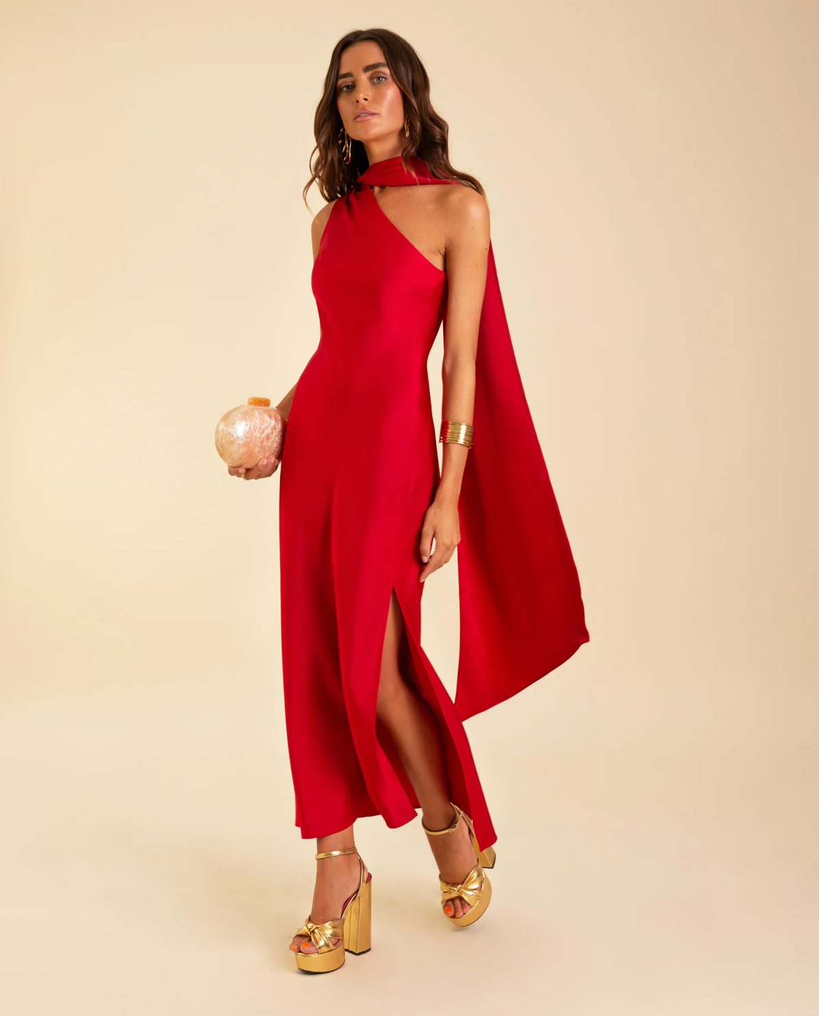 Vestido Midi Abril Rojo - The Are