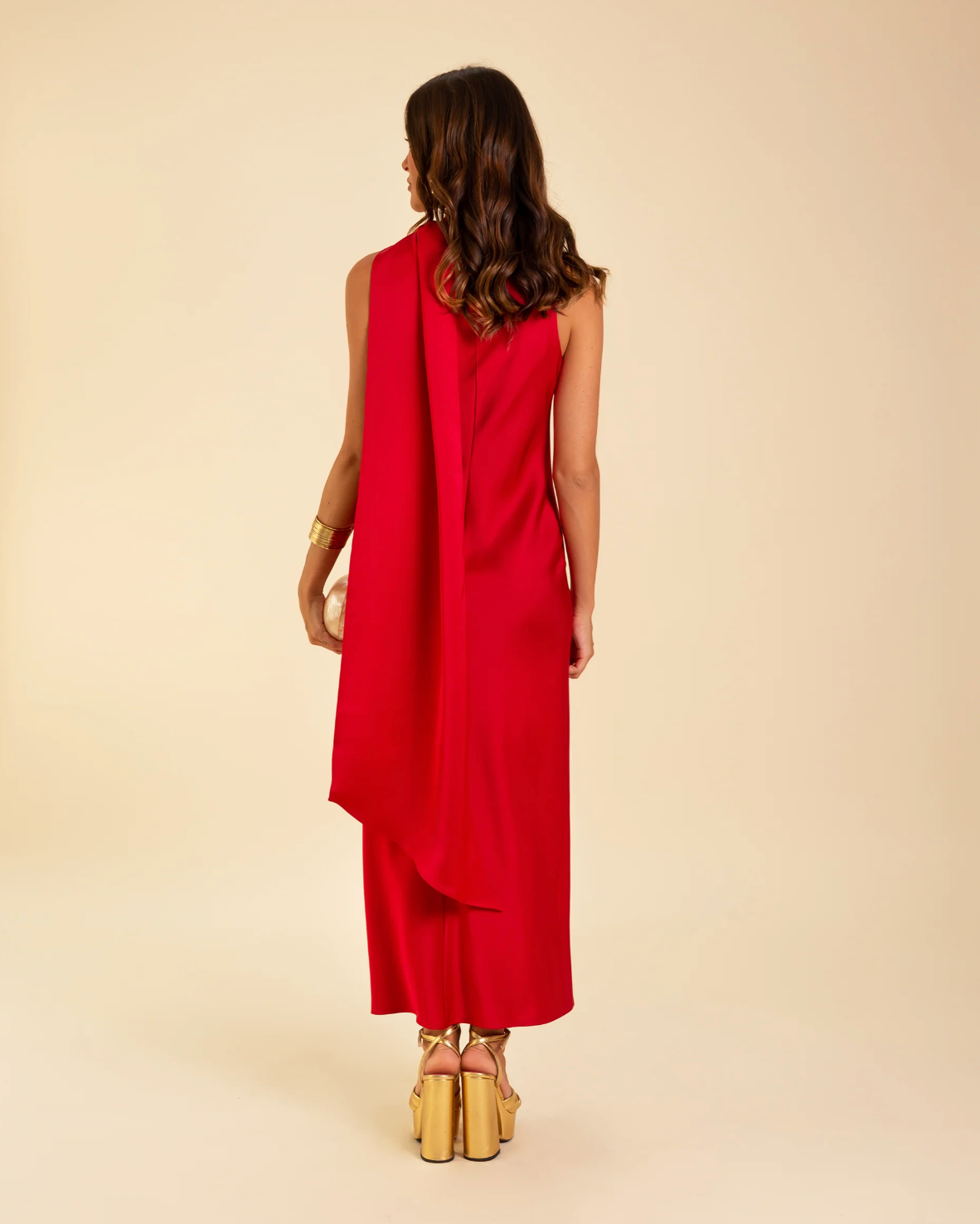 Vestido Midi Abril Rojo - The Are