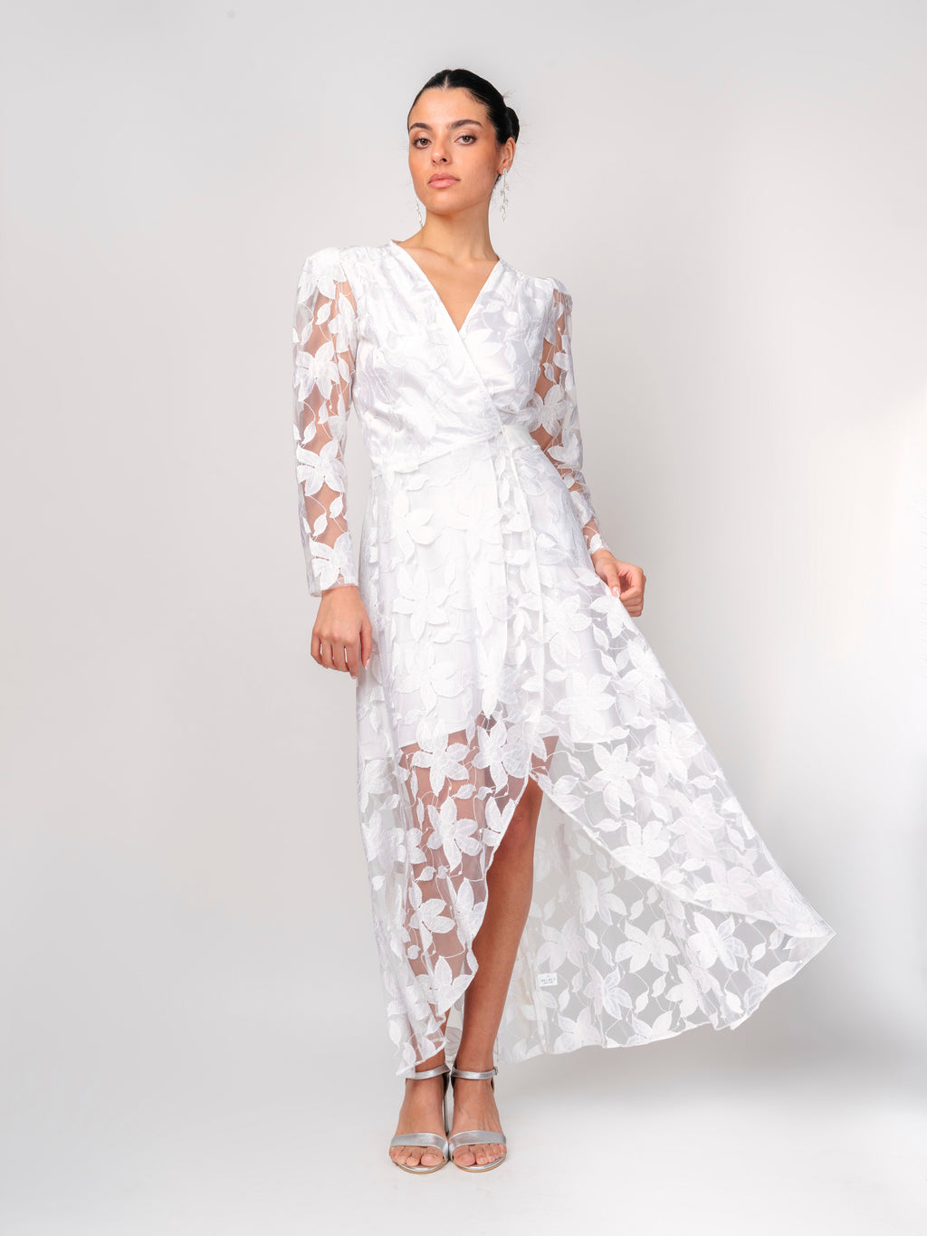 Vestido Largo Wrap Blanco