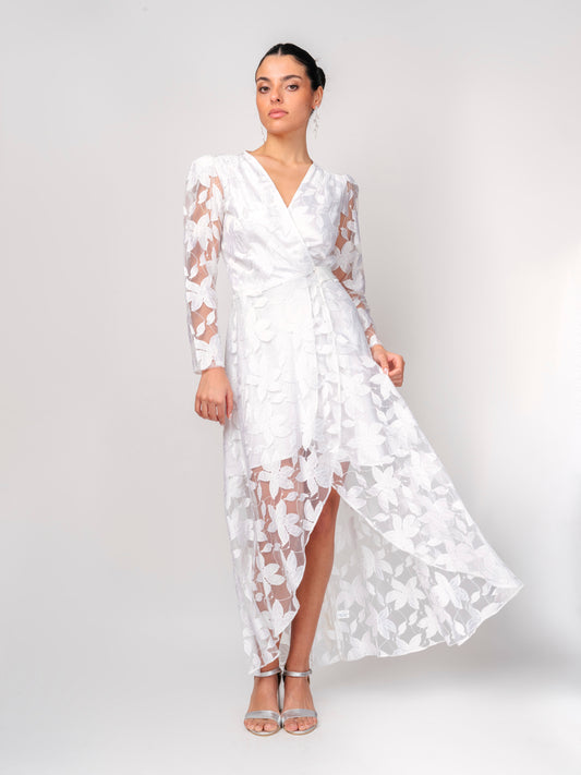 Vestido Largo Wrap Blanco - It Velvet