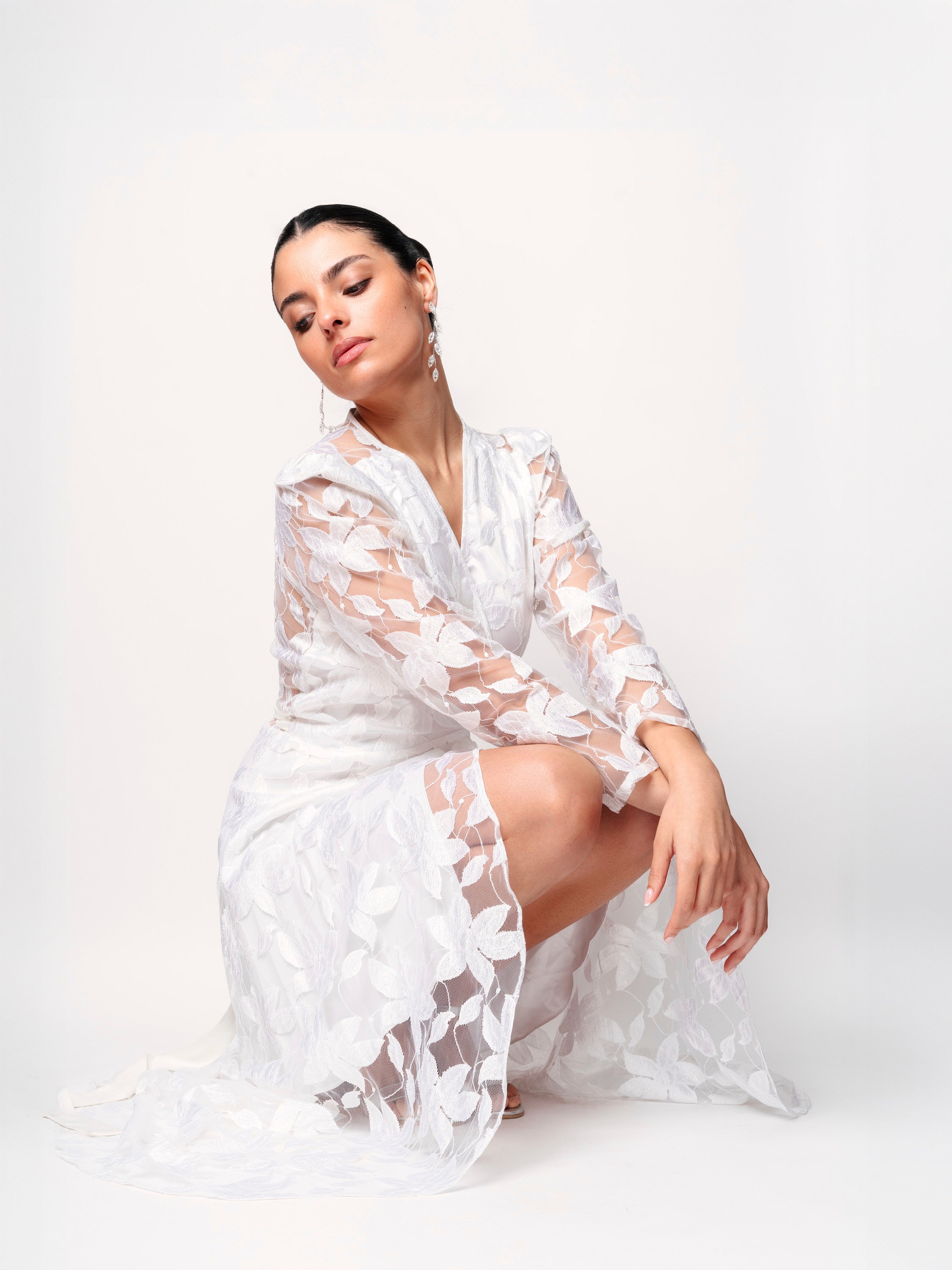 Vestido Largo Wrap Blanco