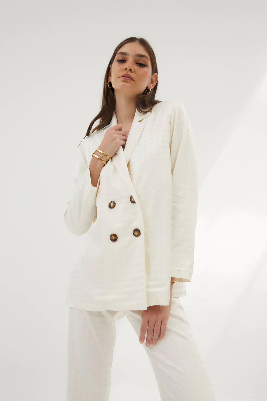 Traje Blanco Jacquard