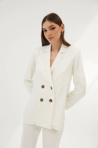 Traje Blanco Jacquard