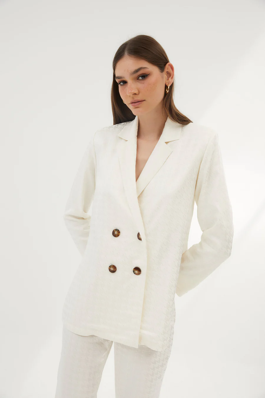 Traje Blanco Jacquard