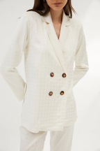 Traje Blanco Jacquard