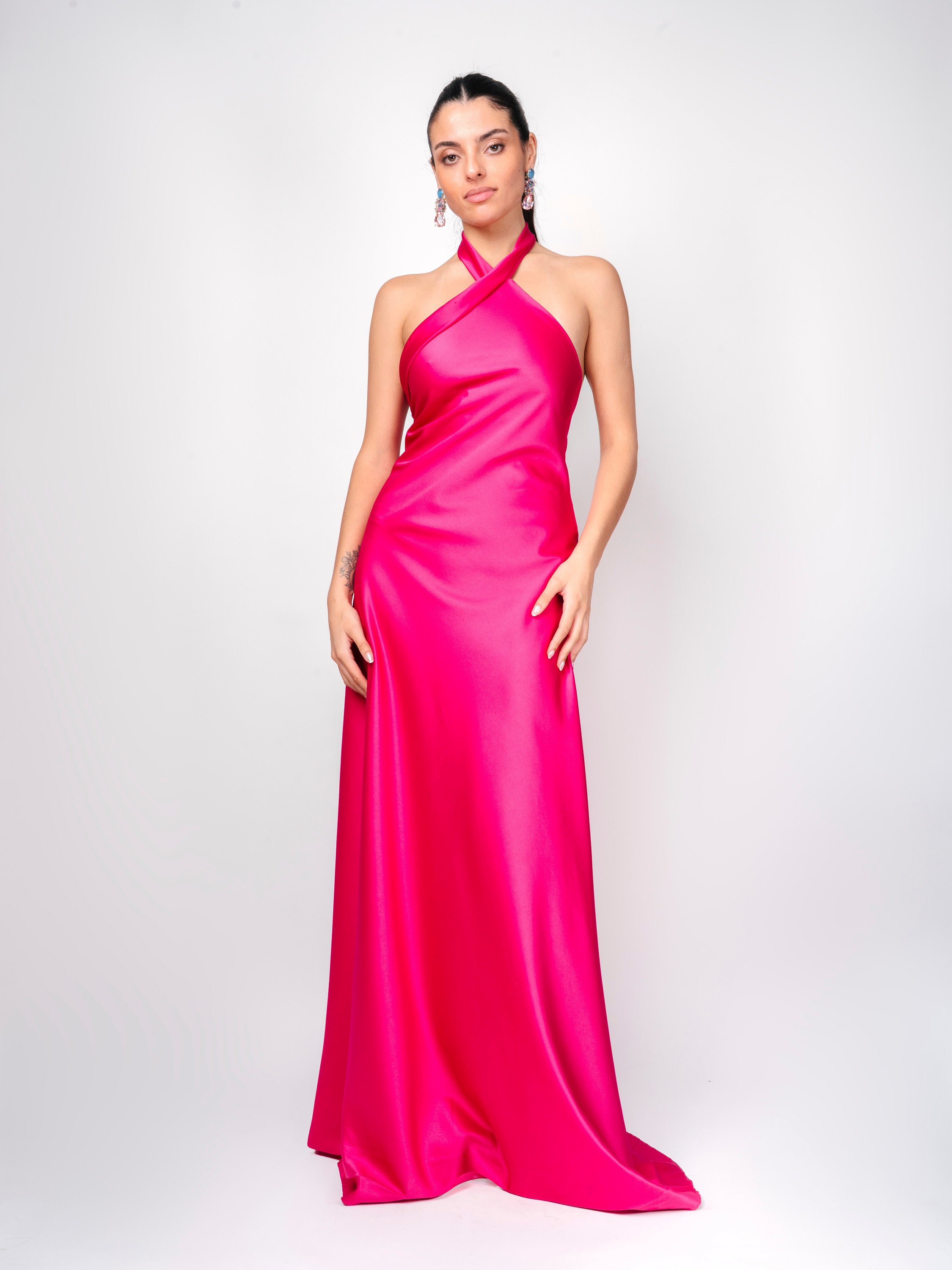 Vestido Fucsia Halter