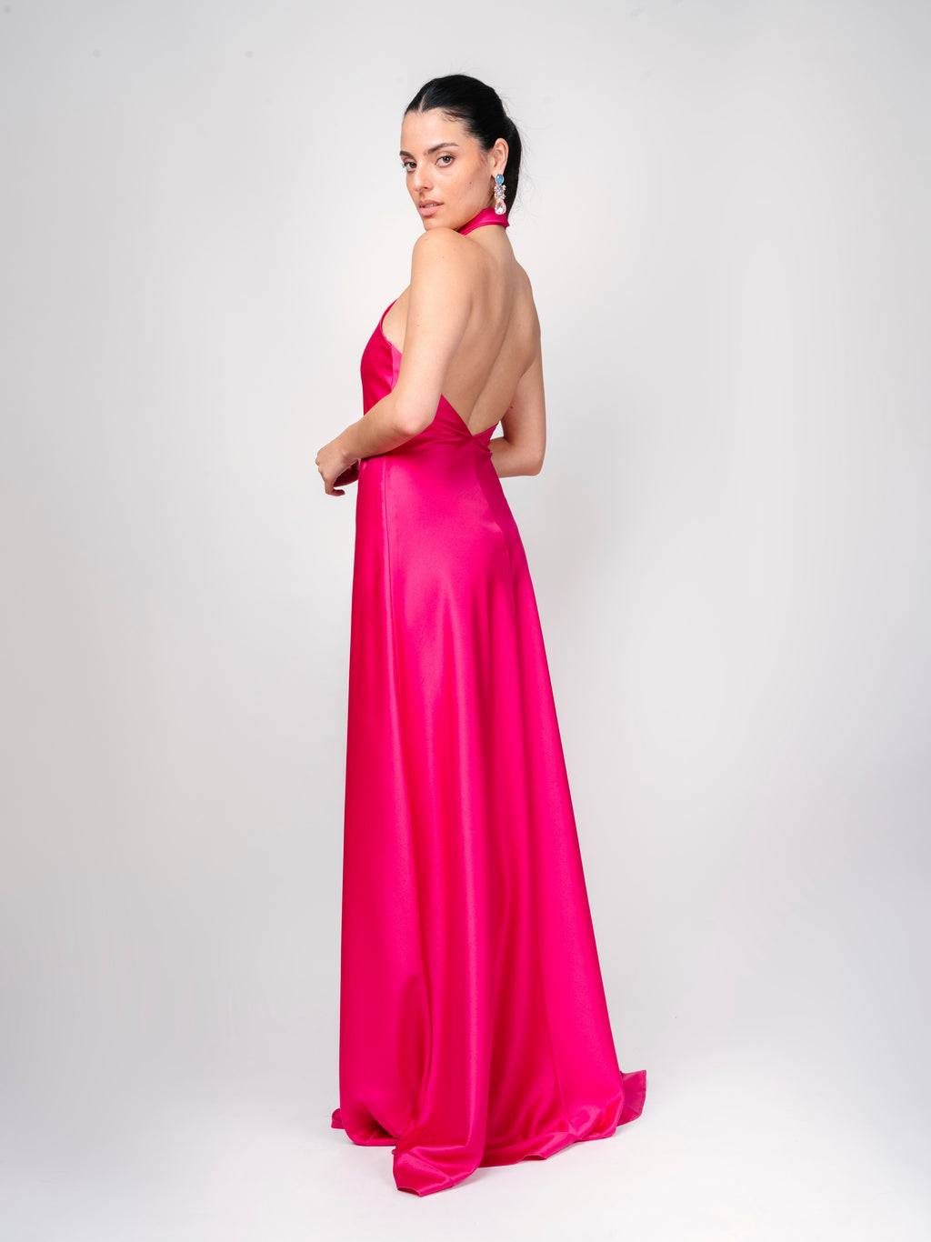 Vestido Fucsia Halter