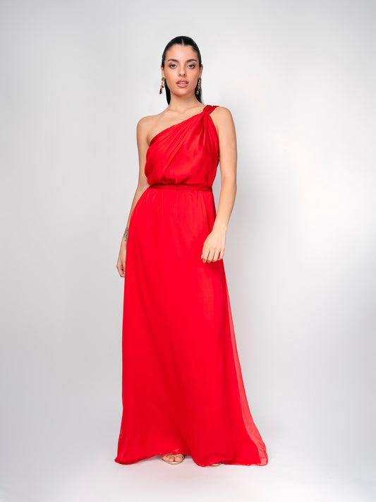 Vestido Largo Rojo - Macarena Rivera