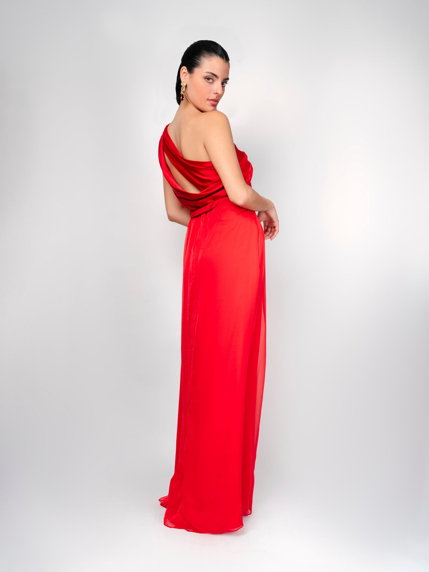 Vestido Largo Rojo - Macarena Rivera