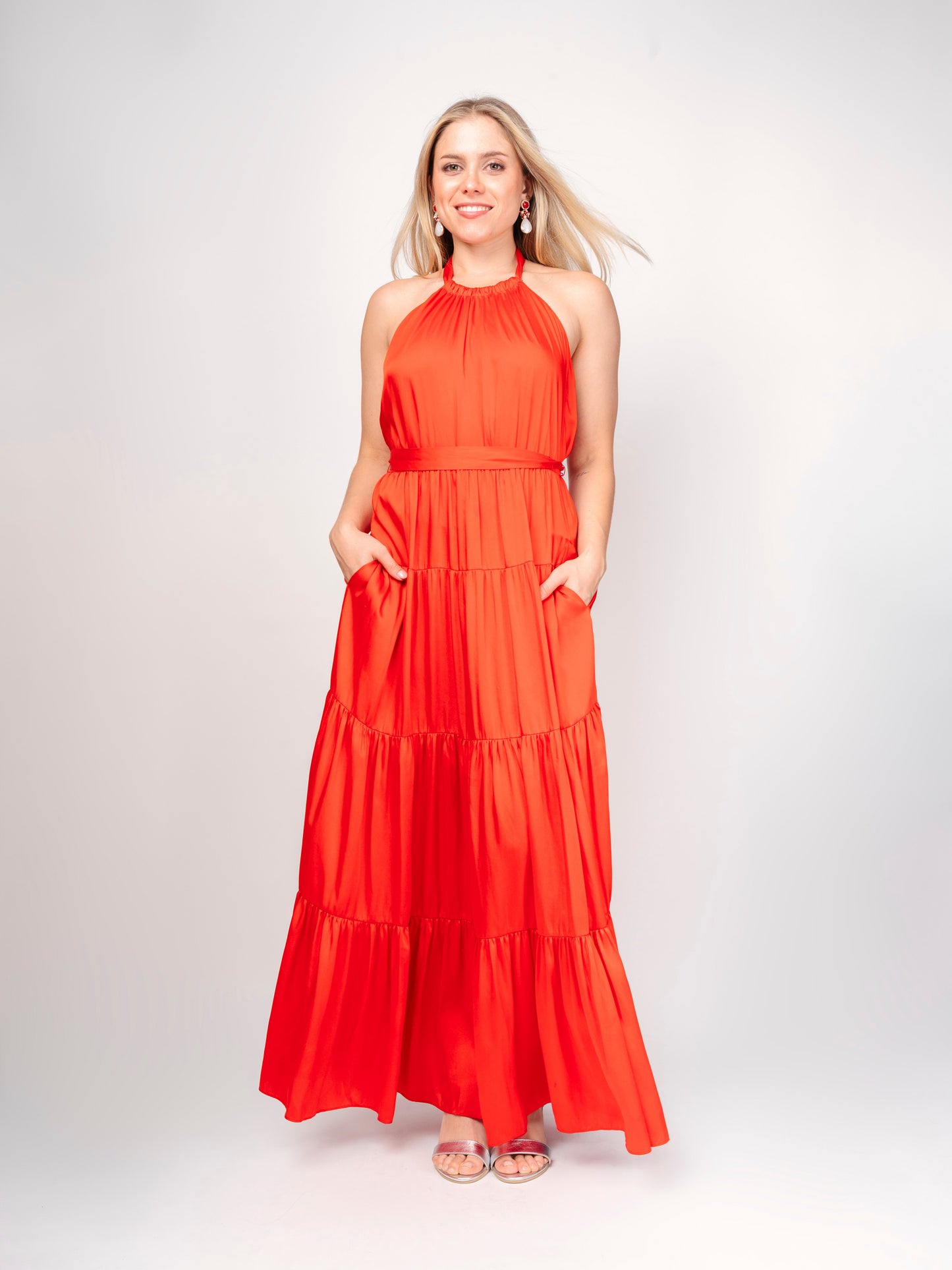 Vestido Halter Rojo - Sin Marca