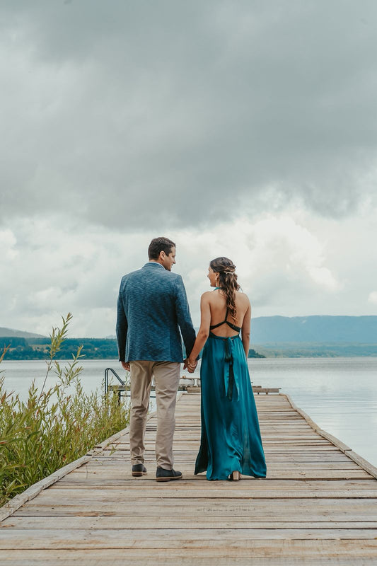 Vestido Largo Petróleo - It Velvet