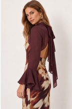 Chaqueta Mangas Gasa Ciruela